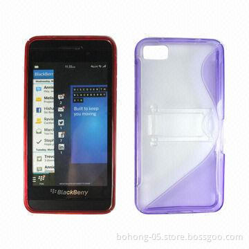 Cases for RIM's BlackBerry Z10, Made of TPU+PC, S-shaped stent tpu + PC